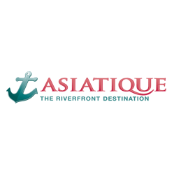 ASIA TIQUE logo featuring a teal anchor, pink 'ASIATIQUE' wordmark, and teal tagline 'THE ENVIRONMENT DESTINATION'.